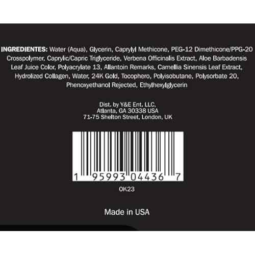 GLO24K Hydrating and Lifting Mask with 24k Gold, Aloe Vera, Peptides, and Vitamins. For Hydration Boost and Lifting Effect that Generates a Glowing, Radiant Complexion and Silky-Smooth Skin.