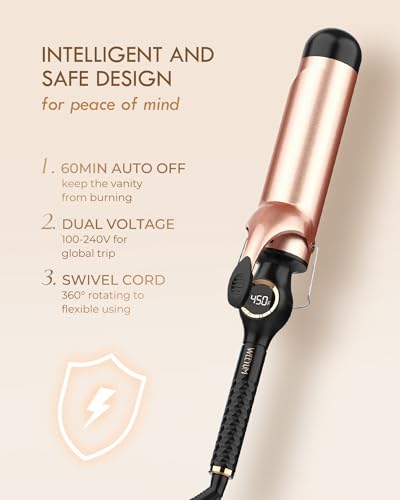 2 Inch Ceramic Curling Iron Wand with LCD Display