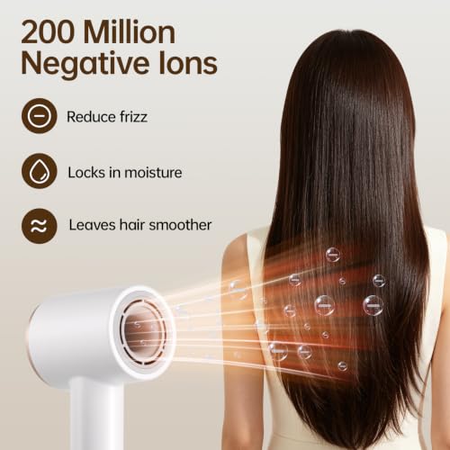 BOWEI Negative Ion Hair Dryer - Fast Drying, Lightweight & Quiet