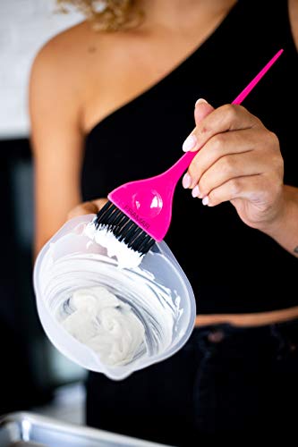 FRAMAR Classic Hair Color Brush Pink - Hair Dye Brush for Balayage & Foil Applications
