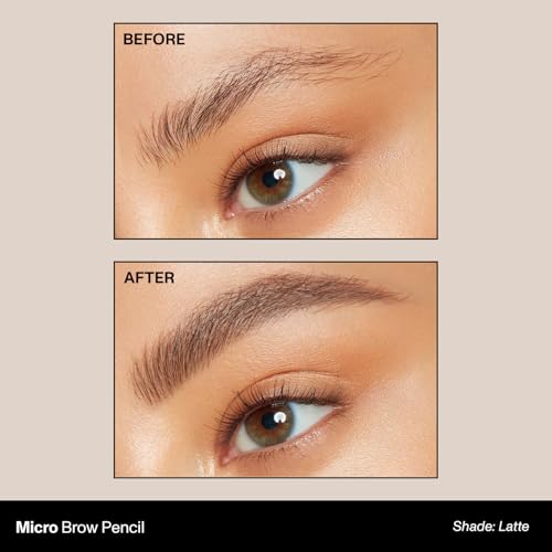 Morphe Micro Dual Eyebrow Pencil - Retractable, Ultra-Precise Tip - Latte