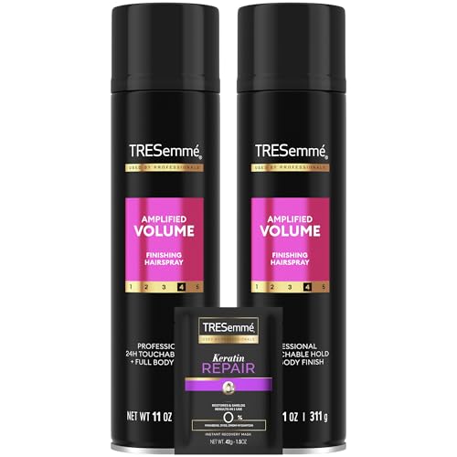 TRESemm? Hairspray, Total Volume, 2-Pack + Keratin Repair Hair Mask ? Moisturizing Hair Spray, Anti-Frizz Hair Products (3 Piece Set)