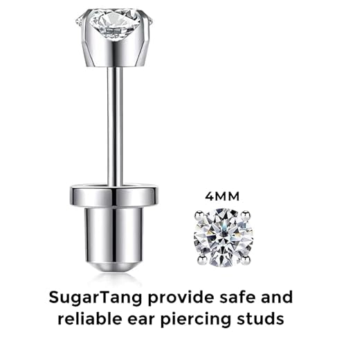 Disposable Ear Piercing Gun Kit with 4mm CZ Studs