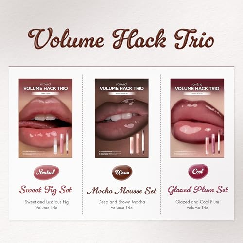 rom&nd Volume Hack Trio | 3 Step Plumping Lip Kit Sweet Fig Set