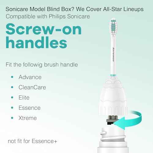 Aoremon Toothbrush Replacement Heads Compatible with Philips Sonicare E-Series Essence Xtreme Elite Advance CleanCare Screw-on Electric Toothbrush Handle Head Come with Hygienic Caps, 3 Count, White