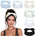 TERSE Boho Headbands for Women, 6-Pack Wide Floral Print Hair Accessories