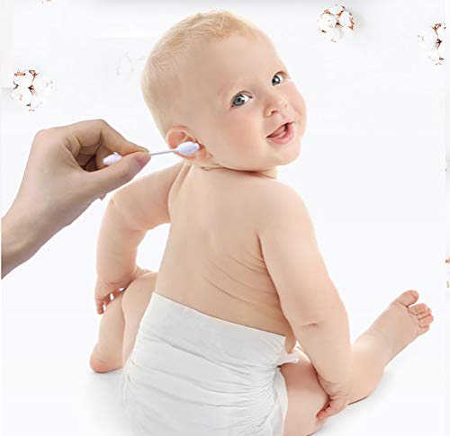 Organic Baby Safety Cotton Swabs with Bulb Tip - 220 Count (4 Pack)