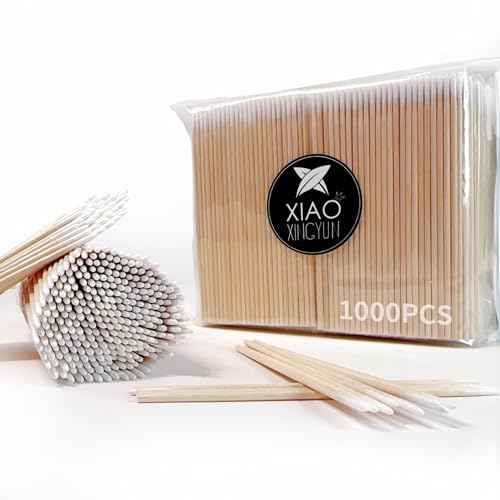 1000PCS Pointed Cotton Swabs - Precision Tip Cotton Swabs - 4 Inch Microblading Cotton Swabs - Microblading Cotton Buds for Eyebrow Eyelash Extensions, Makeup, Nails, Tattoo Permanent Supplies, Craft