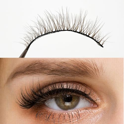 Brown Eyelashes Natural Lashes Cat Eye Wispy False Eyelashes Mink Fluffy Dramatic Light Brown Strip Lashes Long Volume Fake Eyelashes 10 Pairs (MQ611)