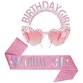 Birthday Girl 3-Piece Party Set: Sash, Headband & Sunglasses