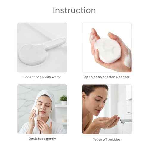 120 PCS-Compressed Facial Sponges,100% Natural Cellulose Face Sponge, Professional Cosmetic Spa Sponges for Daily Facial Cleansing,Exfoliating,Makeup Removal,Travel Skincare Essentials (White)