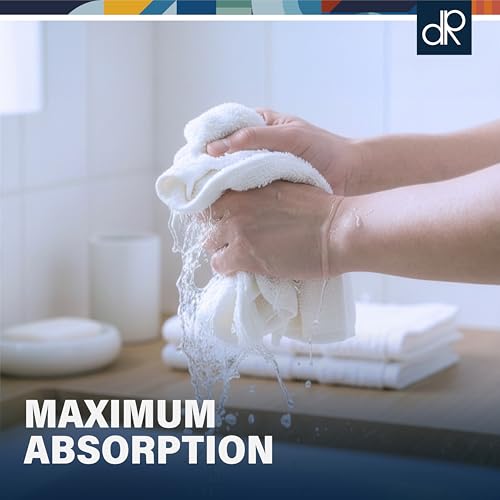 Cotton Washcloths 12x12 in White 10 Pack, 350 GSM