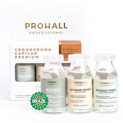 Prohall Deep Conditioning Hair Mask Set for Damaged Hair - 3 Ampoules