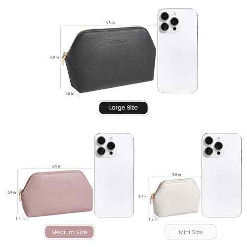 ROWNYEON BEGINMAGIC Small Makeup Bag for Purse, Mini Portable Cosmetic Bags for Women, PU Leather Coin Purse Lipstick Cosmetic Accessories Organizer, Travel Makeup Pouch Zipper Pouch for Men Women