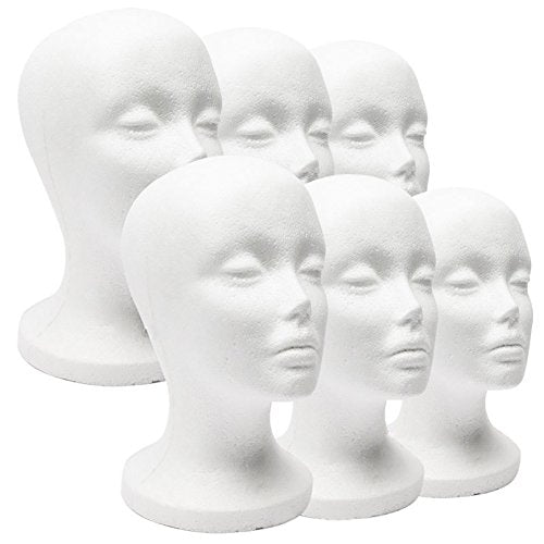 Female Foam Mannequin Head for Hats Wigs Jewelry Display - White