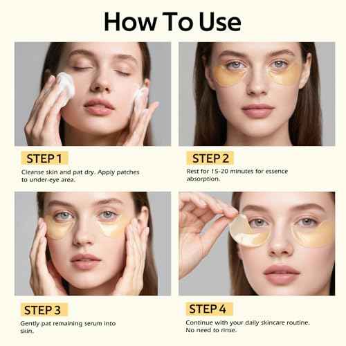 dewyhour Avocado & Gold Hydrogel Eye Mask Set - Collagen Under Eye Patches to Reduce Puffiness, Dark Circles & Wrinkles | Korean Skincare Treatment for Firming, Hydration