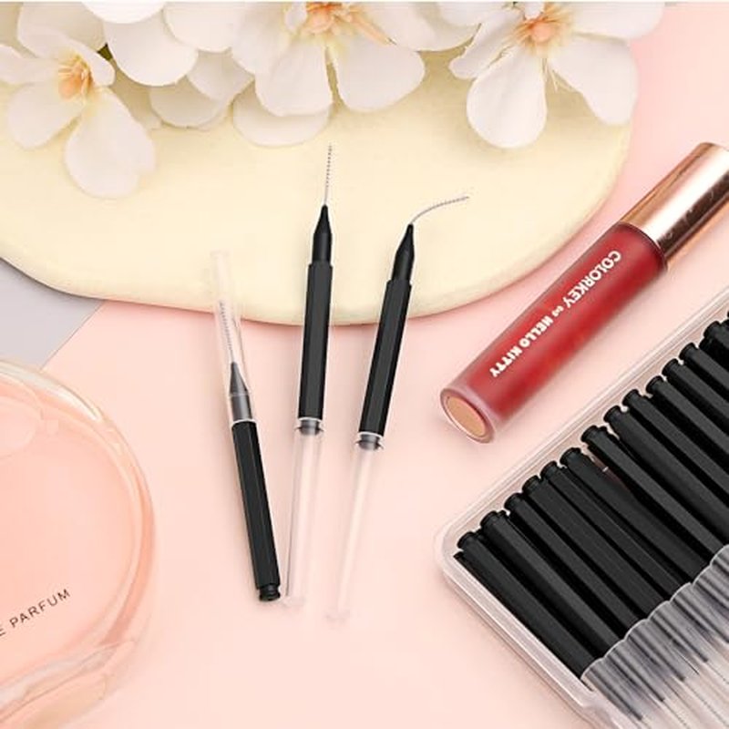 MAPVOLUT 120PC Micro Eyebrow Brushes with Caps - Ideal for Tinting & Lifting