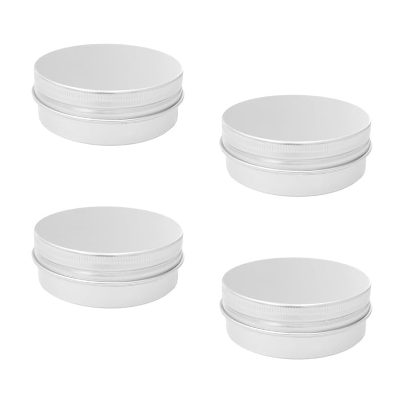 4 Pcs 2oz Aluminum Travel Tin Containers with Lids for Cosmetics & Spices