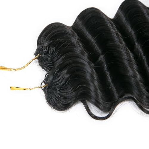 Deep Wave Crochet Hair 100% Human Hair 16" 100 Strands