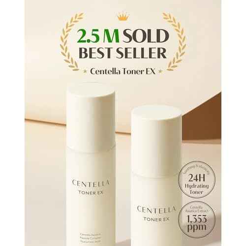 DR.PEPTI Centella Toner EX - Korean Face Toner with Hyaluronic Acid Peptides Niacinamide - Soothing Moisturizing for Dry Sensitive Skin - Milky Serum Formula, 6.09 fl.oz.