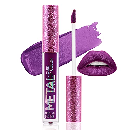 Boobeen Metallic Liquid Lipsticks Matte Lips Lipstick Pearl Glitter Lip Gloss High Pigment Long Lasting Nonstick Lip Glaze Makeup for Women and Girls
