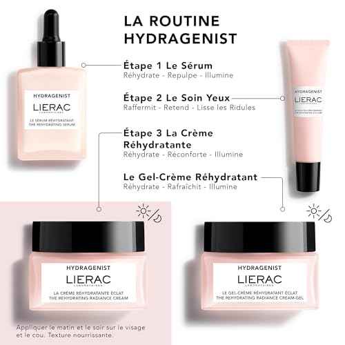 Lierac Rehydrating Radiance Face Cream - Hydrating Formula, Face Moisturizer Cream for Woman, Fine Lines, Hydrating, Smooths Skin with Hyaluronic Acid, Sensitive Skin - 50ml