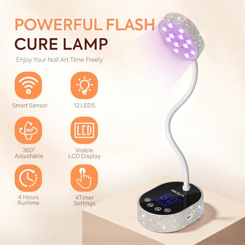 36W UV LED Nail Lamp – Cordless Gel X Curing Light with Gooseneck