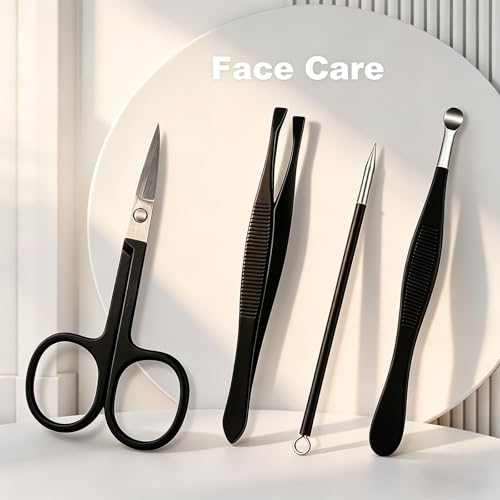 SHYEEH 10-Piece High-Carbon Steel Manicure Set with Leather Case