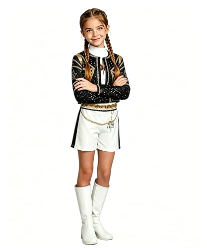 Girls Stage Costume Jacket Tank Top Shorts Set