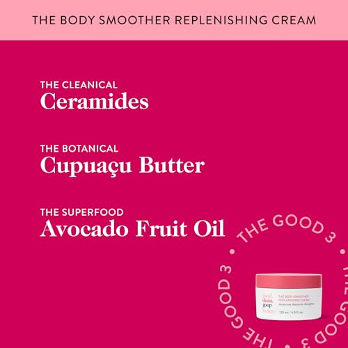 good.clean.goop beauty The Body Smoother Replenishing Cream | Hydrating Moisturizer for Dry Skin | Ceramides, Cupuacu Butter, & Avocado Oil | Fine Lines and Wrinkles Treatment | Cruelty-Free | 4 oz