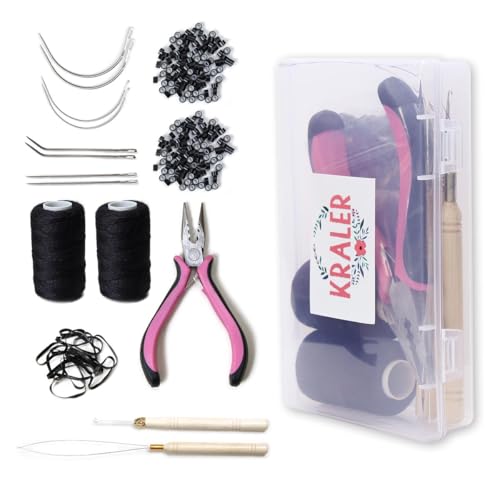 Kraler Professional Hair Extension Tool Kit with 200 Silicone Beads