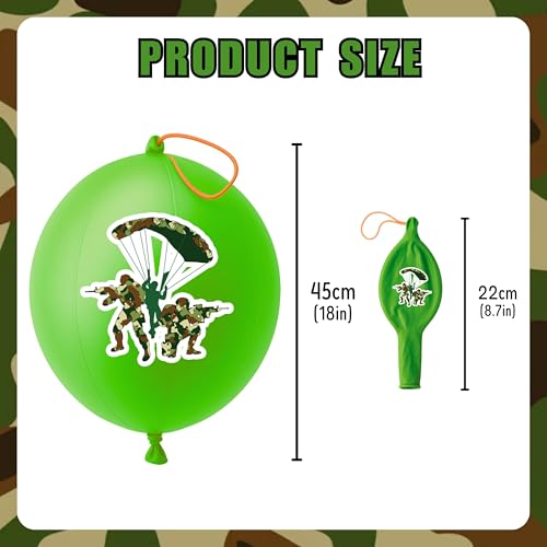 Camo Party Favor Set - 24 Punch Balloons & 48 Tattoos