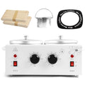 1.2L Double Pot Wax Warmer, Electric Depilatory Heater Machine with Adjustable Temperature for Hair Removal & Facial Spa, Includes 40 Wax Sticks & 20 Collars