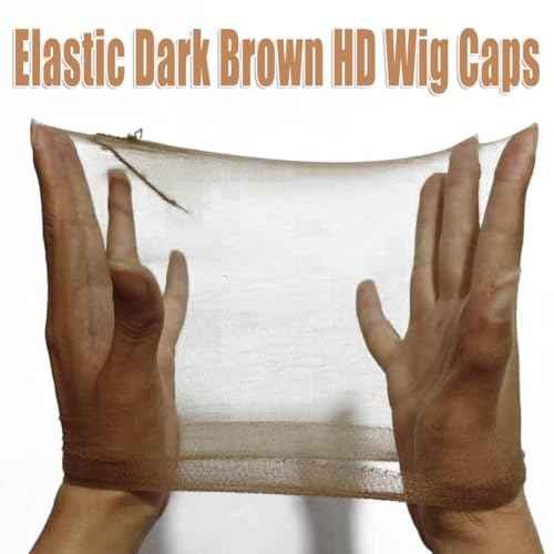10 Pcs Dark Brown Transparent HD Wig Cap, Thin Nylon Cap for Women, Suitable for Parties, Weddings, Graduations, Cosplay, Halloween