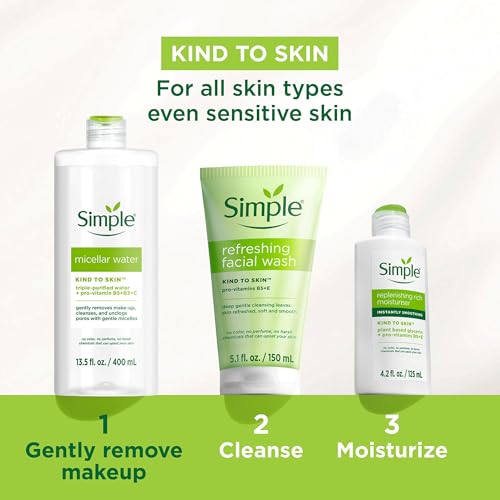 Simple Kind To Skin Micellar Water - Gentle Makeup Remover 13.5 oz