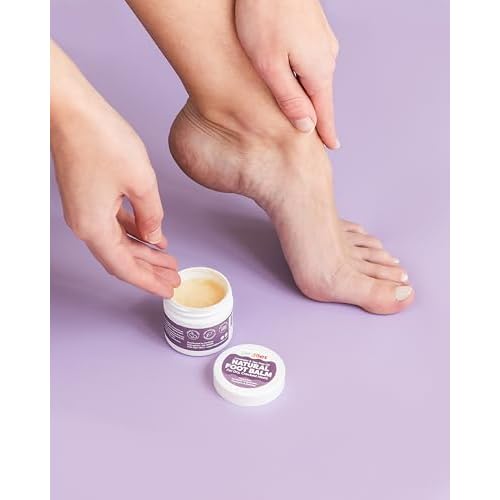 ZenToes Moisturizing Heel Socks with Natural Hydrating Foot Balm Bundle - Home Pedicure Gift Set - Fuzzy Pink Kit