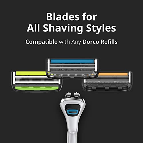 DORCO Pace 4 Pro Razors for Men with Four Blade Cartridges - Smooth Shaving Razor System for Close Comfortable Results - 16 Refill Cartridges, No Handle