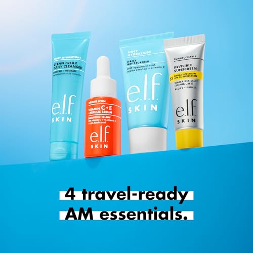 e.l.f. Wake the e.l.f. Up Travel Skincare Kit – 4 Essentials