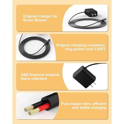 Shaver Charger compatible with Braun Shaver 9 8 7 6 5 3 1 XT5 Series for 9477cc 9465cc 8457cc 8417s 8330s 7085cc 7020s 790cc 6075cc 6072cc 6020s 5020 5018s 310s 3040 190s 130s.