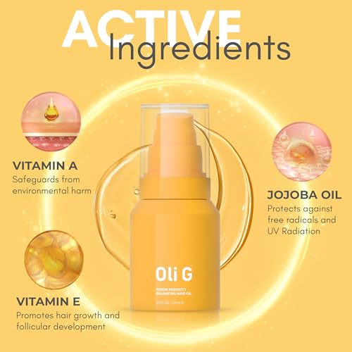 Oli G Renew Porosity Balancing Oil 2oz / 59ml | Lightweight Hair Oil for Frizz Control, Moisture Repair & Shine