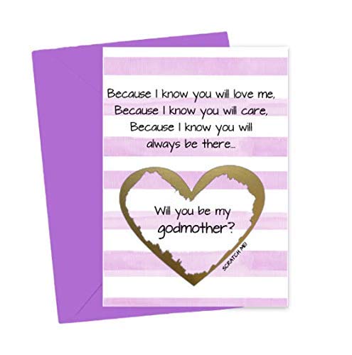 Will You Be My Godmother and Godfather Scratch Off Set of 2, Cards for Godparents Proposal Boxes, from Niece Nephew, for Aunt Uncle, Best Friend (Because I Know Godparents)