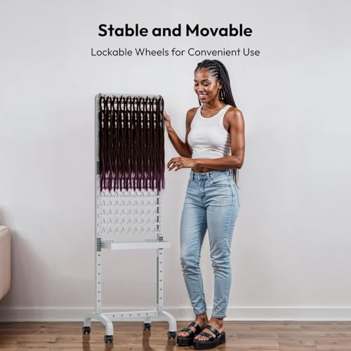280-Peg Braiding Hair Rack with Removable Tray & Tools for Salon & Styling