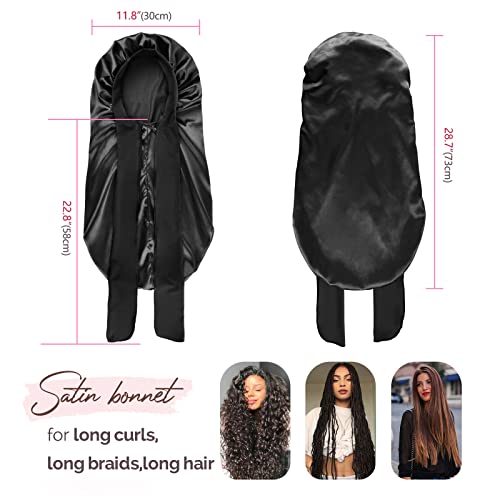 Silk Sleeping Bonnet with Tie Band for Braids & Locs