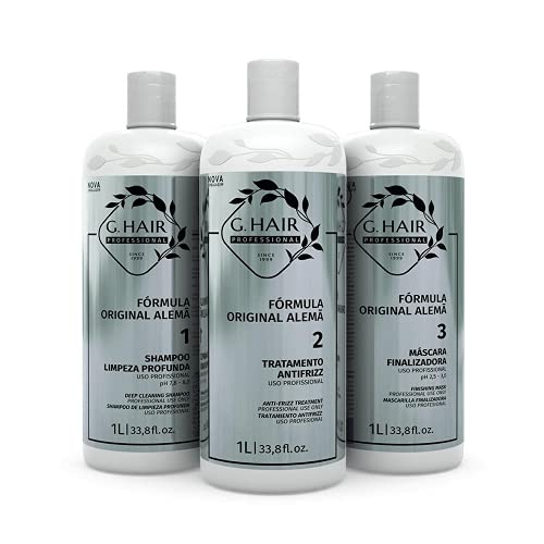 G.HAIR Original Formula Smoothing Keratin Treatment Kit (3 Steps) 33.8oz / 1L