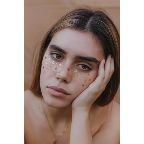 GlowVibes212 Glitter Freckles Face Tattoo - Glow in the Dark Freckles for Parties - Waterproof Face Glitter Freckles - Temporary Freckles - Cute Glow Party Makeup Accessories - 6 count