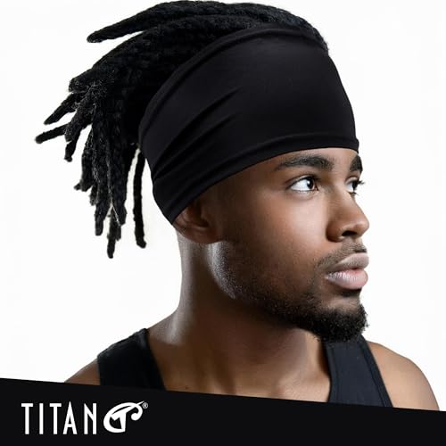 Titan Spandex Headband for Dreadlocks and Braids - Black