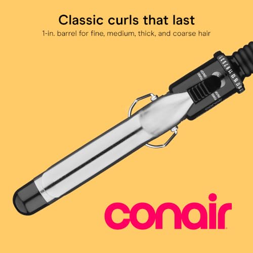 Conair 1-Inch Curling Iron for All Hair Types with Adjustable Heat