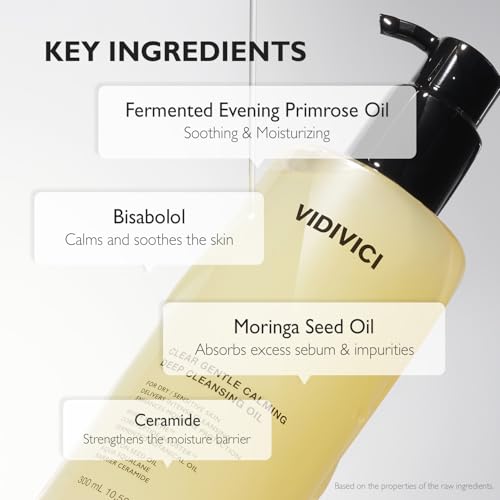 VIDIVICI Clear Deep Cleansing Oil Trio (1.01 fl oz X 3) - Dissolves Waterproof Makeup, Hydrating Cleanser, Travel Friendly