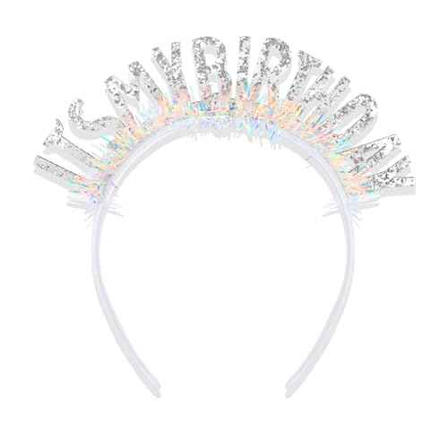 CAVETEE Birthday Crown for Women, Girls Birthday Crown, IT's MY BIRTHDAY Headband - Silver