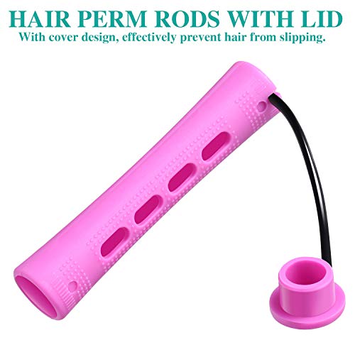 WILLBOND 60 Pcs Purple Perm Rods for Long Hair - 0.75 Inch